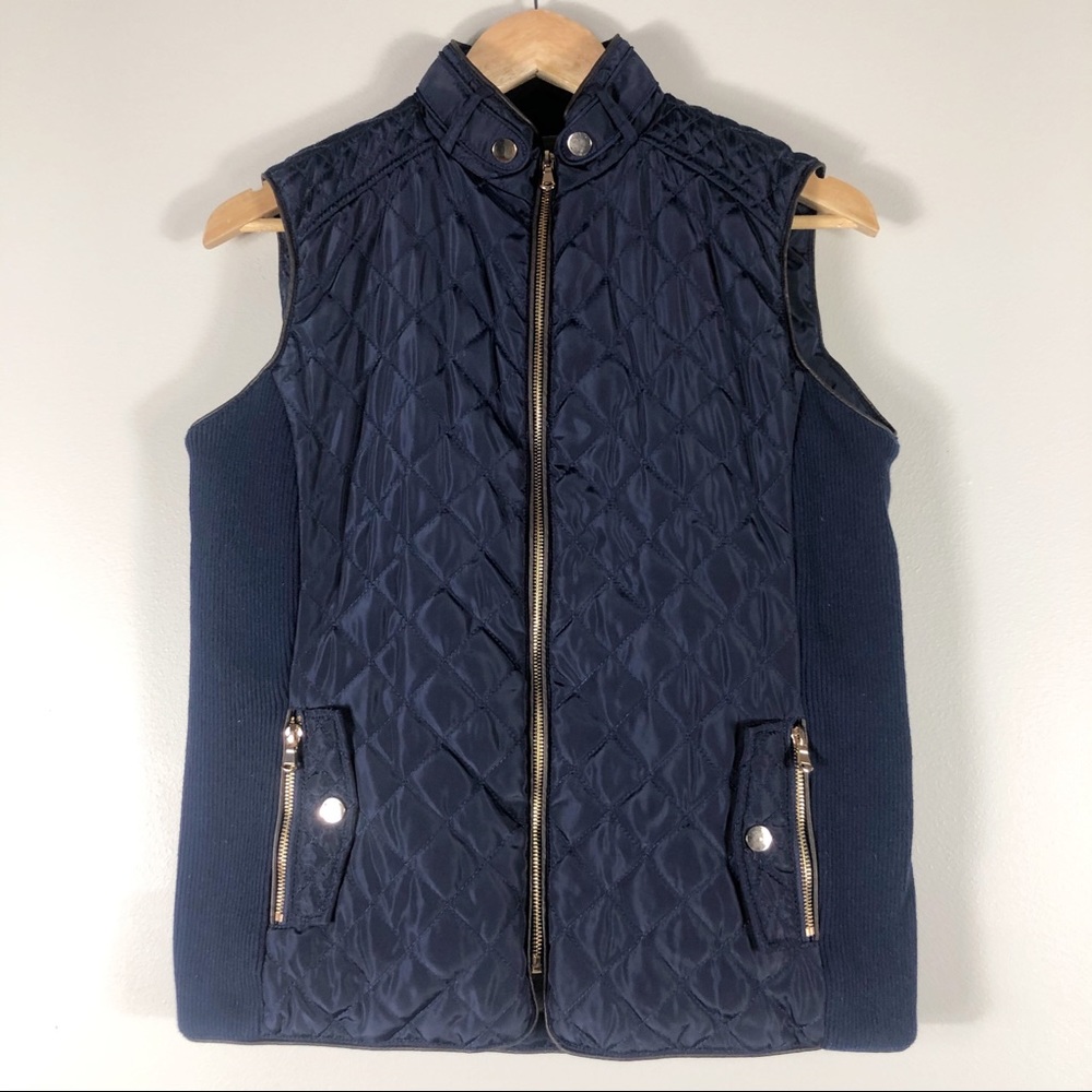 Ci Sono Navy Blue Quilted Vest